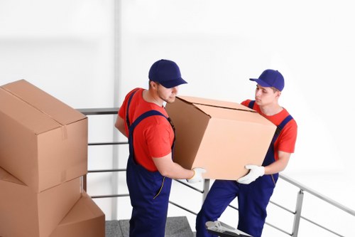 Legal terms document with a man and van service theme
