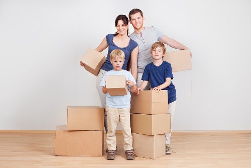 Moving van service for house removals in Harrow residential street