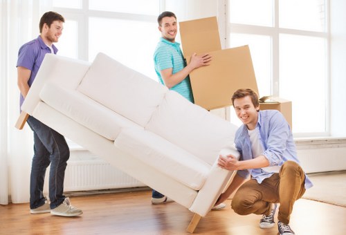 Local packing team working in a Harrow property with access challenges