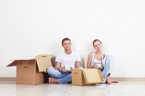 Commercial moving van support for Harrow office relocation