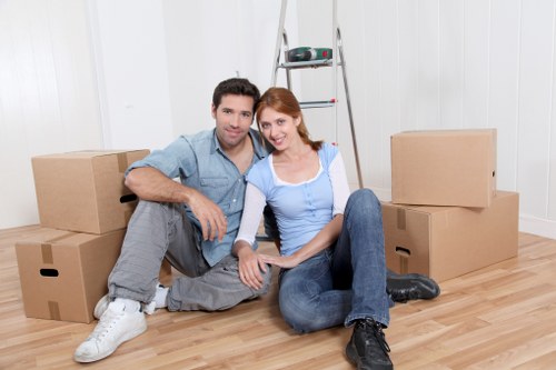 Careful wrapping and boxing of fragile household items